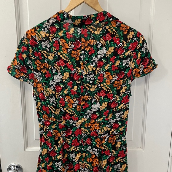 Zara Women's Black Floral Printed Maxi Dress size Small -Like New - Picture 12 of 15